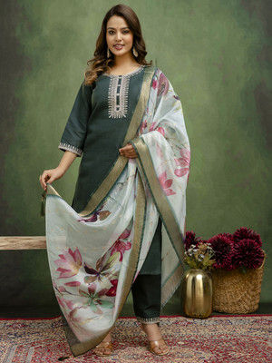 VredeVogel Embroidered Kurta, Trouser/Pant & Dupatta Set