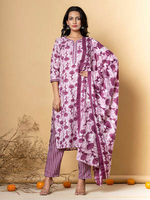 Readiprint Printed Kurta, Palazzo & Dupatta Set