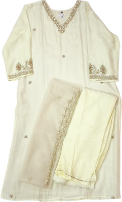 Mishra's Creations Embroidered Kurta, Trouser/Pant & Dupatta Set