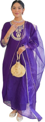 Tective Embroidered Kurta, Salwar & Dupatta Set