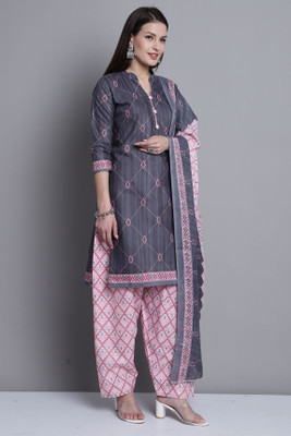 VihaanExim Printed Kurta, Patiala & Dupatta Set