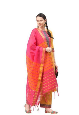 Thezaara Self Design Kurta, Palazzo & Dupatta Set