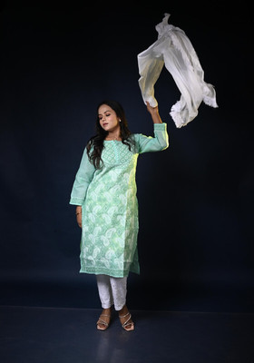 MALKIAT Embroidered Kurta, Trouser/Pant & Dupatta Set