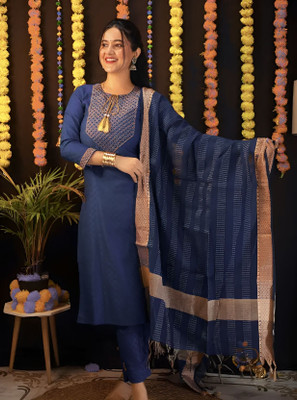 ak fashion mall Self Design Kurta, Trouser/Pant & Dupatta Set