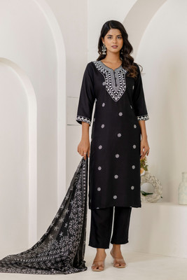 Jaipur fashion factory Embroidered Kurta, Trouser/Pant & Dupatta Set