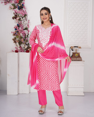ROSHNI Embroidered Kurta, Trouser/Pant & Dupatta Set