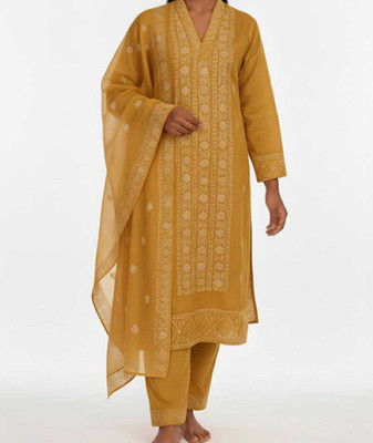 FASHIONROOM Embroidered Kurta, Sharara & Dupatta Set