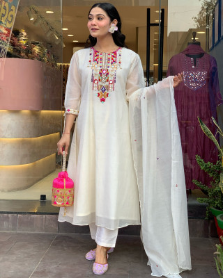 RADHEKRISHNA FASHIONABLES Embroidered Kurta, Salwar & Dupatta Set