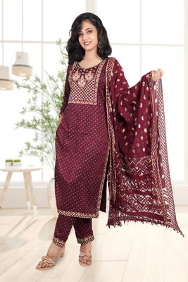 Bilori Embroidered Kurta, Trouser/Pant & Dupatta Set