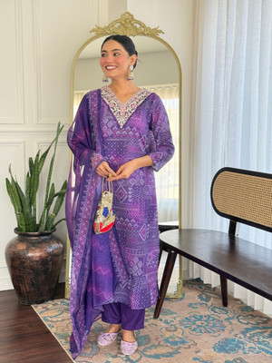 RN Fashion Embroidered Kurta, Trouser/Pant & Dupatta Set