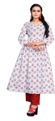 Runaya Nx Printed Anarkali Kurta, Bottom & Dupatta Set