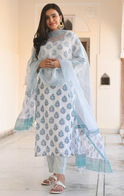 HOUSE OF COMMON Embroidered Kurta, Trouser/Pant & Dupatta Set