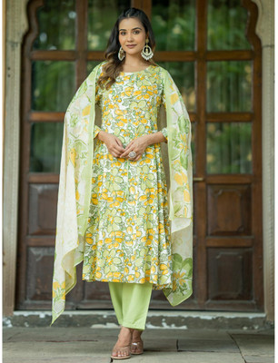 Priyal Designer Solid Anarkali Kurta, Bottom & Dupatta Set