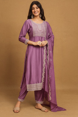 KurtiKriti Embroidered Kurta, Trouser/Pant & Dupatta Set