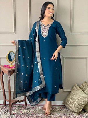 Tylissa Embroidered Kurta, Trouser/Pant & Dupatta Set
