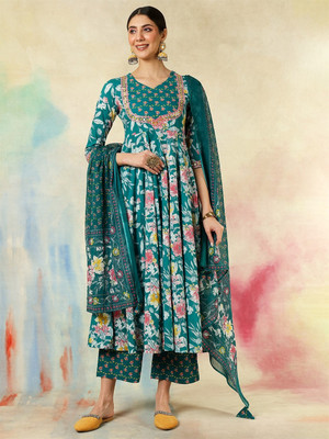 Vaidehi Fashion Embroidered, Printed Kurta, Trouser/Pant & Dupatta Set