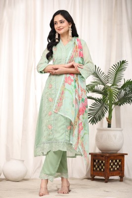 Trendmalls Embroidered Kurta, Trouser/Pant & Dupatta Set