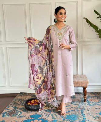 KYADA FAB Embroidered Kurta, Trouser/Pant & Dupatta Set