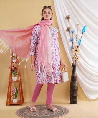 Vibrant Gaze Printed Kurta, Trouser/Pant & Dupatta Set