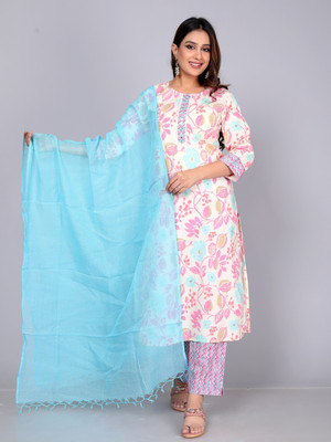 RZOO LIFESTYLE Floral Print Kurta, Patiala & Dupatta Set