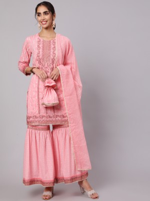 Nehamta Paisley Kurta, Sharara & Dupatta Set