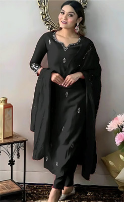 KPRUDRAKSH Embroidered Kurta, Dhoti Pant & Dupatta Set
