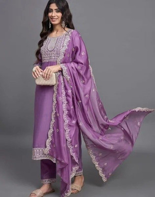 Siyu Embroidered Kurta, Trouser/Pant & Dupatta Set