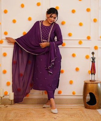 Swibona Embroidered Kurta, Trouser/Pant & Dupatta Set