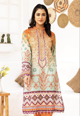 Wafa Creations Embroidered Kurta, Palazzo & Dupatta Set