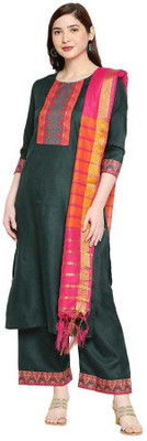 AnAdhTex Self Design Kurta, Palazzo & Dupatta Set