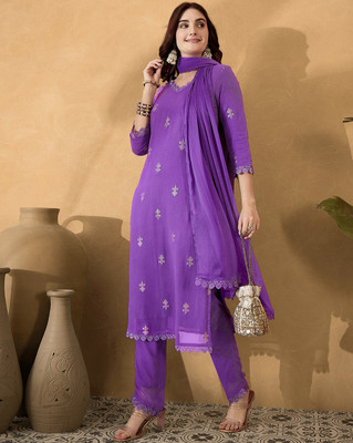Tasrika Embroidered Kurta, Trouser/Pant & Dupatta Set