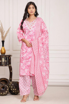 SRR Embroidered Kurta, Patiala & Dupatta Set