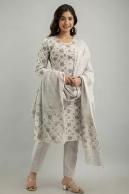 Kurti Sanga Embroidered, Embellished, Printed, Self Design Kurta, Trouser/Pant & Dupatta Set