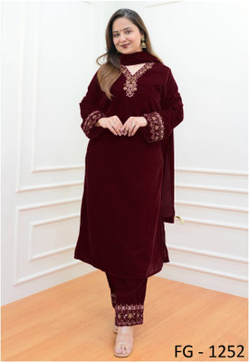 Harekrishna creation Embroidered Kurta, Trouser/Pant & Dupatta Set