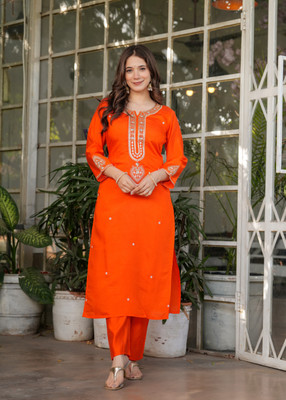 maa creation Embroidered Anarkali Kurta, Bottom & Dupatta Set