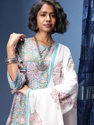 Taavi Printed Kurta, Trouser/Pant & Dupatta Set
