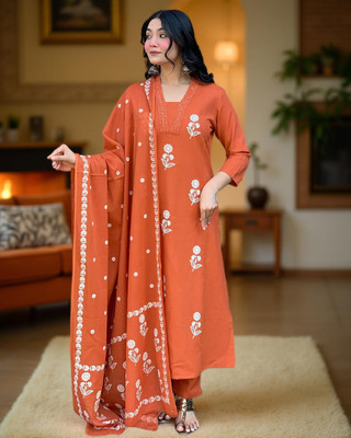 Tylissa Embroidered Kurta, Trouser/Pant & Dupatta Set