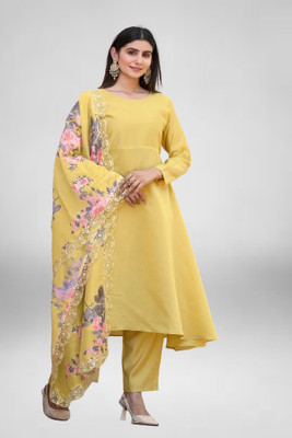 MK TEXARC Floral Print Kurta, Trouser/Pant & Dupatta Set