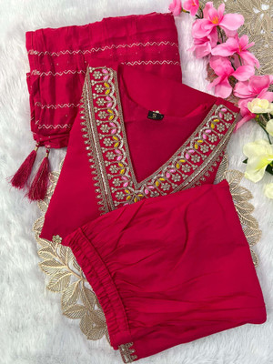 MAA SHANTI ENTERPRISE Embroidered Kurta, Trouser/Pant & Dupatta Set