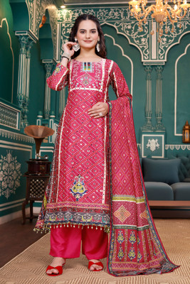 Dhvija enterprise Self Design Kurta, Trouser/Pant & Dupatta Set