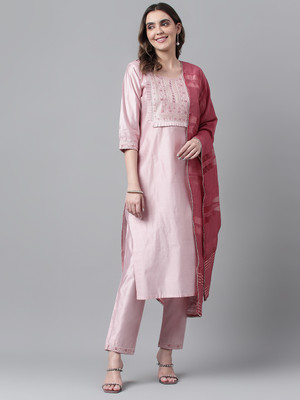 Arriva Fab Embroidered Kurta, Trouser/Pant & Dupatta Set
