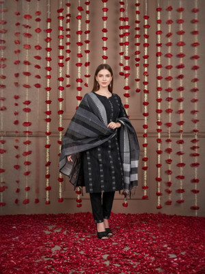 Fems Fashion Self Design Kurta, Trouser/Pant & Dupatta Set
