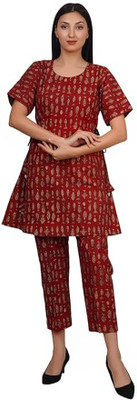 saloni couture Printed Kurta, Palazzo & Dupatta Set