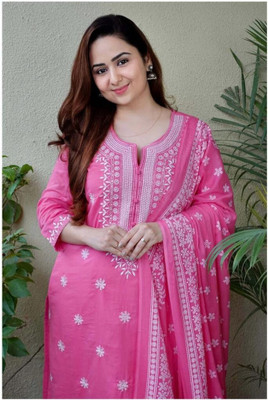BAHUBALI CREATION Embroidered Kurta, Legging & Dupatta Set