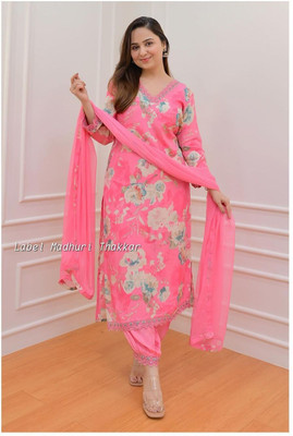 KALYAN ENTERPRISES Printed, Embroidered Kurta, Palazzo & Dupatta Set