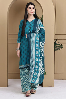 Wonder Weaves Printed Kurta, Patiala & Dupatta Set