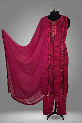 Velmora Printed, Embellished Kurta, Trouser/Pant & Dupatta Set