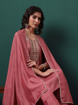 Royal Export Embroidered Kurta, Trouser/Pant & Dupatta Set