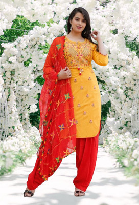 vasuprada Embroidered Kurta, Patiala & Dupatta Set