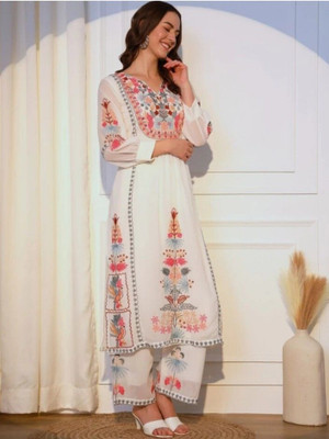 aenor fashion Embroidered Kurta, Trouser/Pant & Dupatta Set